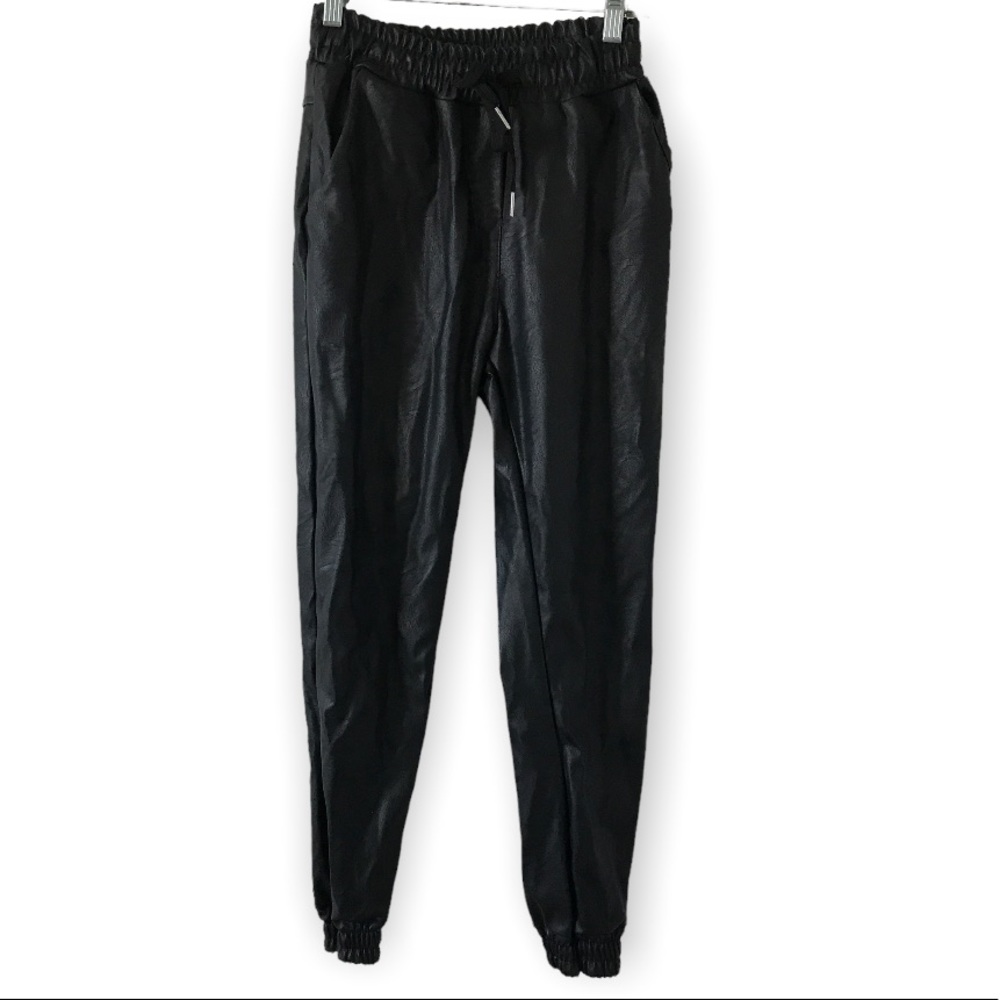 venti6 faux leather drawstring pants